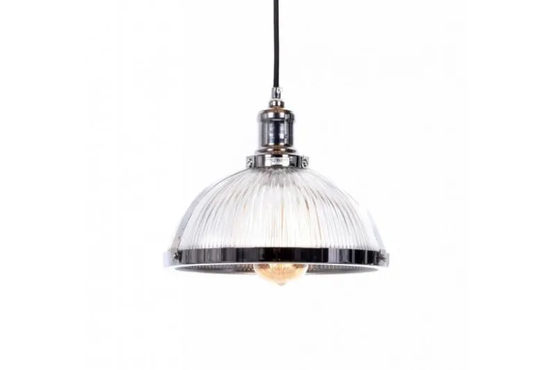 Lampadario a sospensione stile industriale Brico Cromato