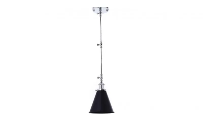 Lampadario a sospensione stile industriale cromo con nero TERI W2