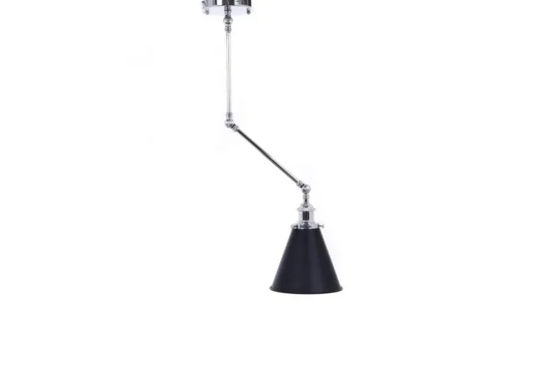 Lampadario a sospensione stile industriale cromo con nero TERI W2