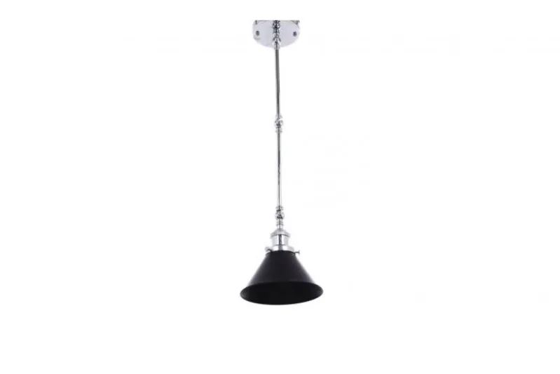 Lampadario a sospensione stile industriale cromo con nero DERI W2