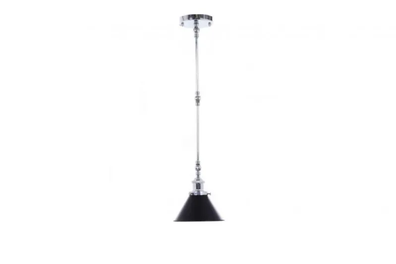 Lampadario a sospensione stile industriale cromo con nero DERI W2