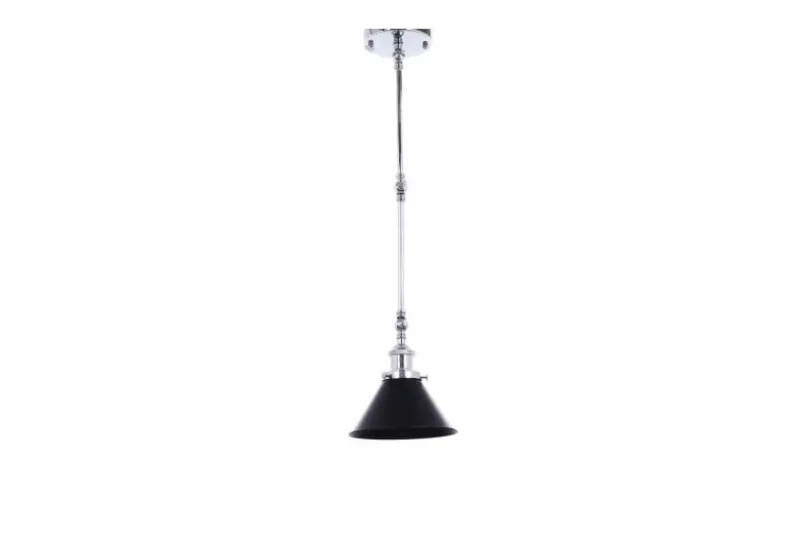 Lampadario a sospensione stile industriale cromo con nero DERI W2