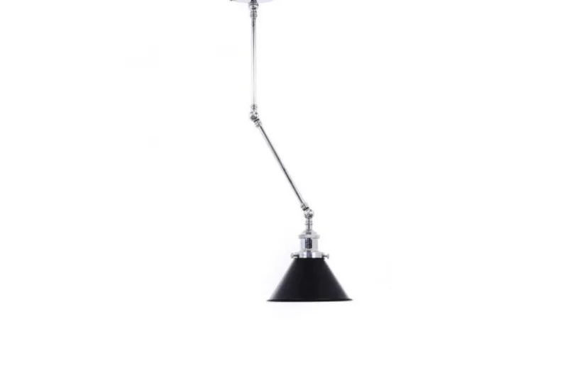 Lampadario a sospensione stile industriale cromo con nero DERI W2