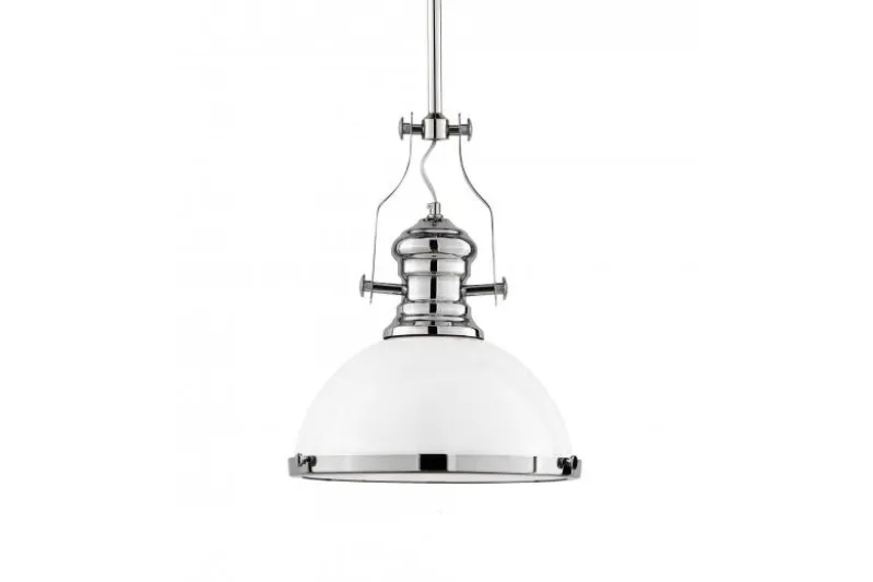 Lampadario a sospensione stile industriale Ettore Bianco