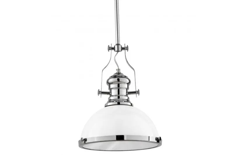 Lampadario a sospensione stile industriale Ettore Bianco