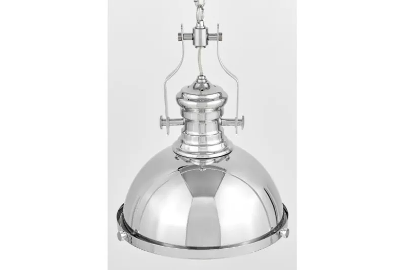 Lampadario a sospensione stile industriale Ettore Cromato
