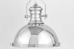 Lampadario a sospensione stile industriale Ettore Cromato