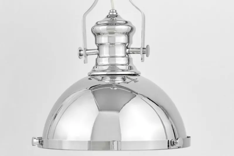 Lampadario a sospensione stile industriale Ettore Cromato