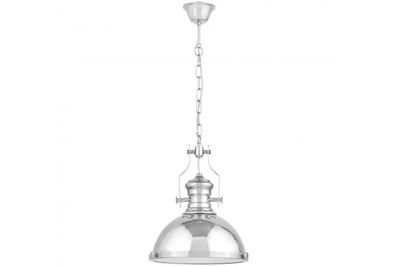 Lampadario a sospensione stile industriale Ettore Cromato