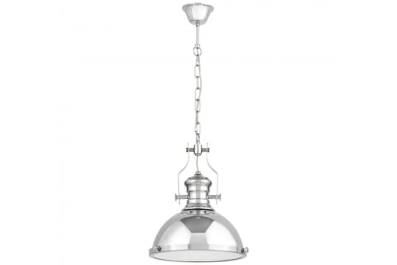 Lampadario a sospensione stile industriale Ettore Cromato
