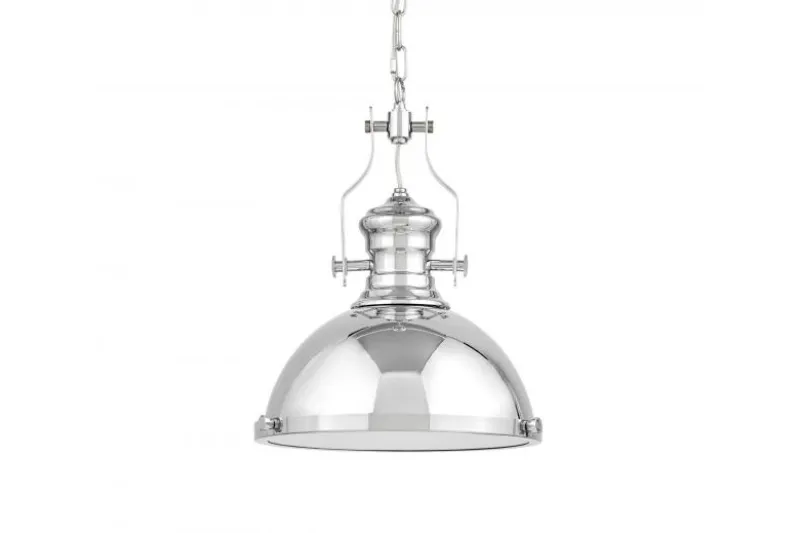 Lampadario a sospensione stile industriale Ettore Cromato