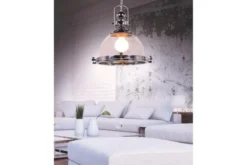 Lampadario a sospensione stile industriale Falco Cromato