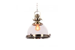 Lampadario a sospensione stile industriale Falco Ottone