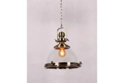 Lampadario a sospensione stile industriale Falco Ottone