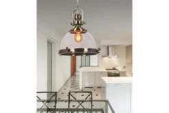 Lampadario a sospensione stile industriale Falco Ottone
