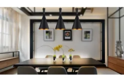 Lampadario a sospensione stile industriale Foggi 12A Nero