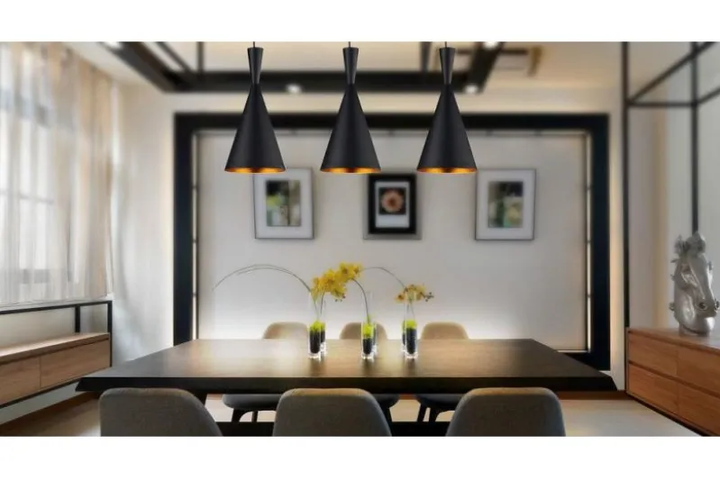 Lampadario a sospensione stile industriale Foggi 12A Nero