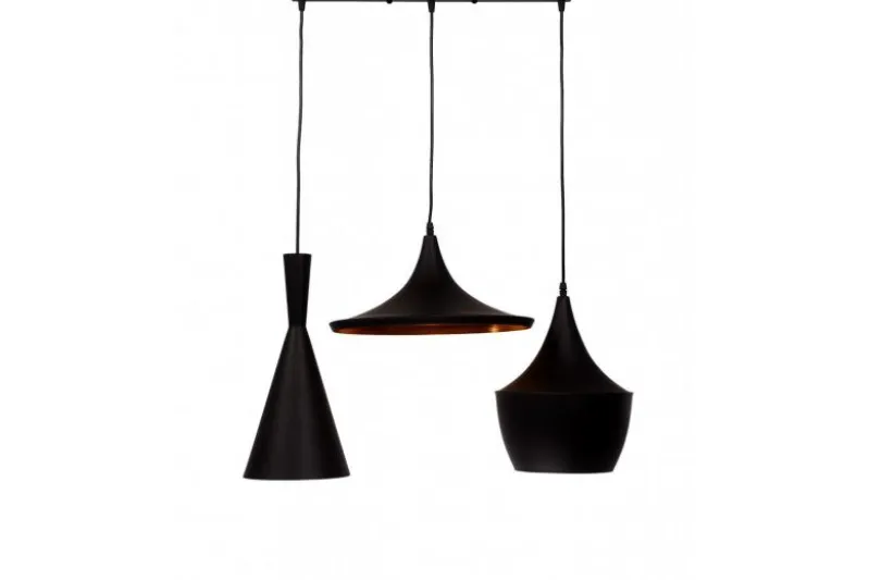 Lampadario a sospensione stile industriale Foggi Trio Nero