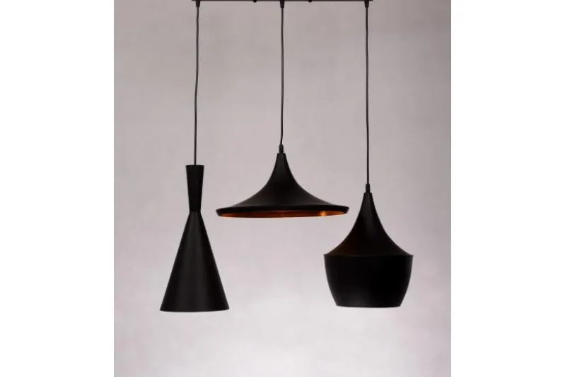 Lampadario a sospensione stile industriale Foggi Trio Nero