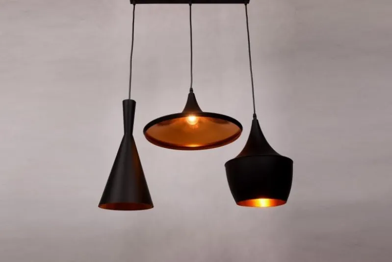 Lampadario a sospensione stile industriale Foggi Trio Nero