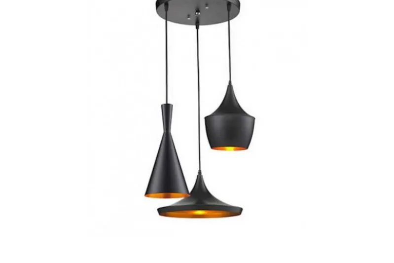Lampadario a sospensione stile industriale Foggi W3 Nero