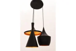 Lampadario a sospensione stile industriale Foggi W3 Nero