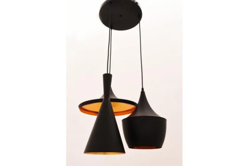 Lampadario a sospensione stile industriale Foggi W3 Nero