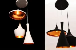 Lampadario a sospensione stile industriale Foggi W3 Nero