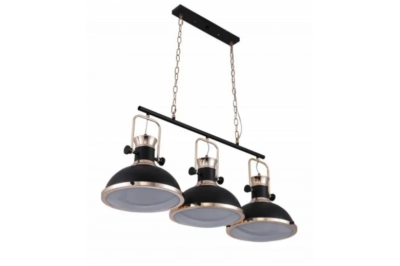 Lampadario a sospensione stile industriale vintage BATORE W3 Nero