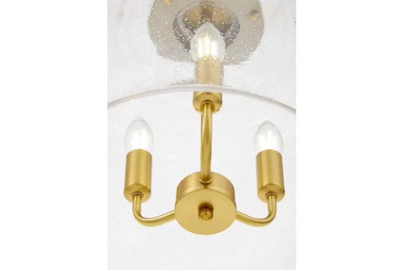 Lampadario a sospensione vetro a bollicine e ottone RALTON W3