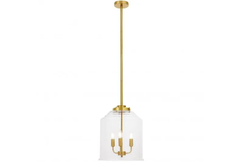 Lampadario a sospensione vetro a bollicine e ottone RALTON W3