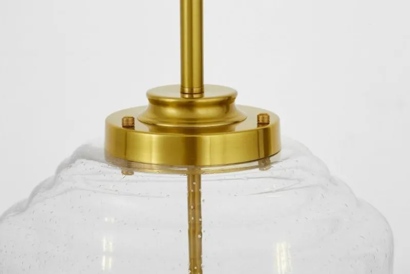 Lampadario a sospensione vetro a bollicine e ottone RALTON W3