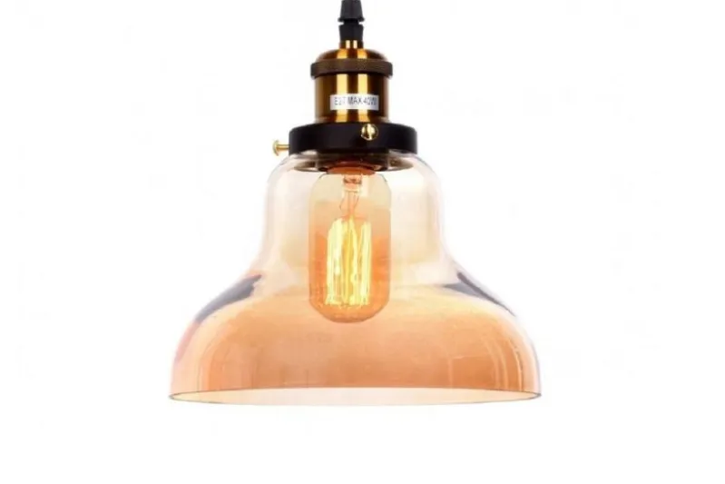 Lampadario a sospensione ZUBI in vetro Ambra
