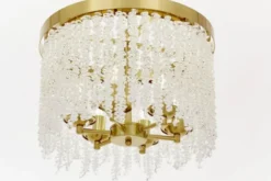Lampadario circolare con cristalli ottone BALMENA D40