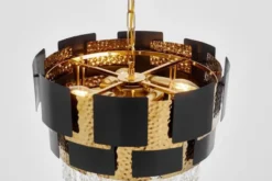 LAMPADARIO CLASSICO IN CRISTALLO NERO E ORO MOLINA D40