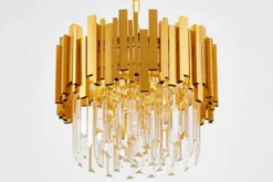 LAMPADARIO CLASSICO IN CRISTALLO ORO FERA D40