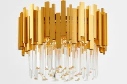 LAMPADARIO CLASSICO IN CRISTALLO ORO FERA D40