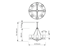 Lampadario colore ottone SANTINI W9