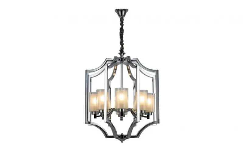 Lampadario con gabbia cromata VIGATTO W8