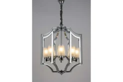 Lampadario con gabbia cromata VIGATTO W8