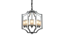 Lampadario con gabbia cromata VIGATTO W8