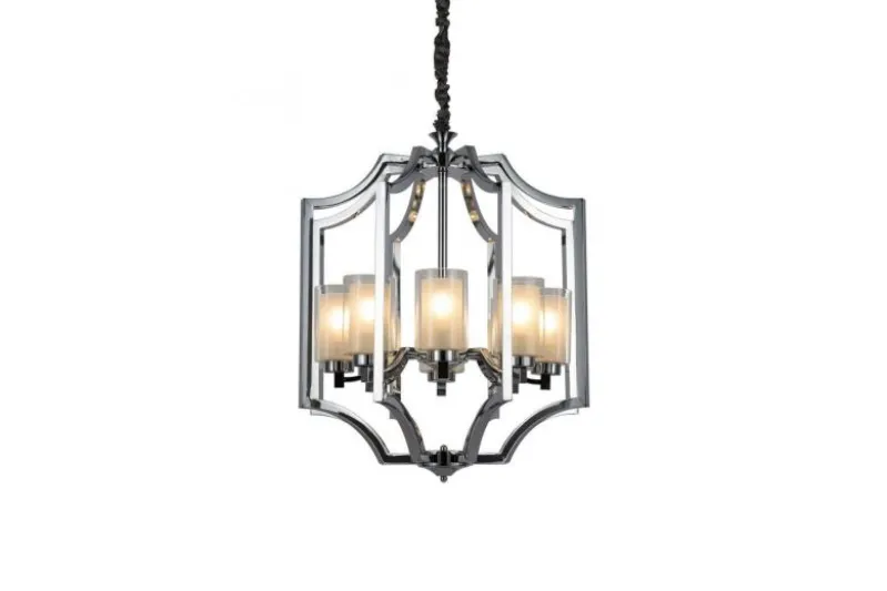 Lampadario con gabbia cromata VIGATTO W8