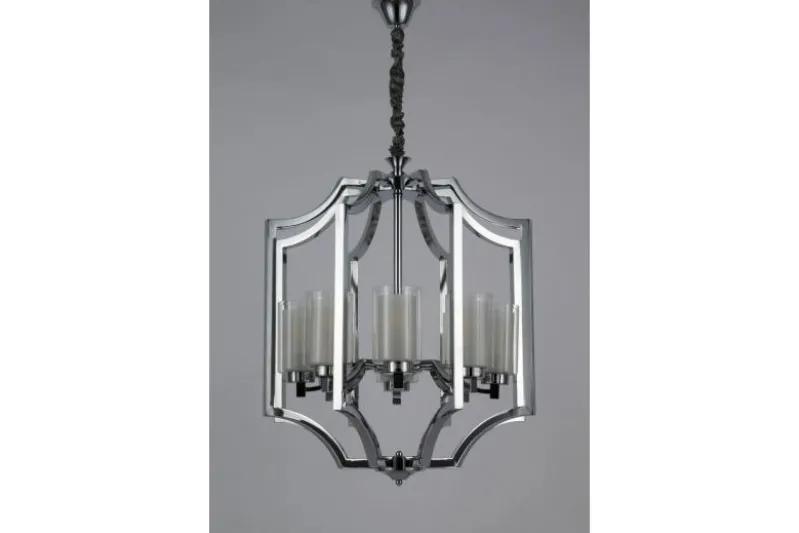 Lampadario con gabbia cromata VIGATTO W8