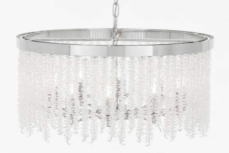 Lampadario cromato con cristalli a cascata BALMENA D60