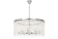 Lampadario cromato con cristalli a cascata BALMENA D60