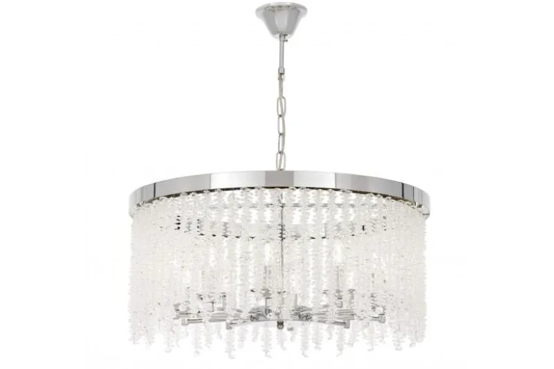 Lampadario cromato con cristalli a cascata BALMENA D60