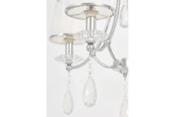 Lampadario cromato con cristalli e paralumi in vetro DOMINNI W4
