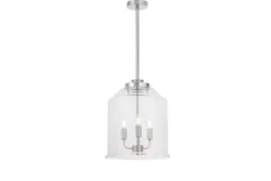 Lampadario cromato moderno con paralume in vetro a bollicine RALTON W3