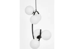 Lampadario design moderno semicircolare nero BONIO W6