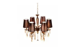 Lampadario di cristallo Alessia W6 Ottone